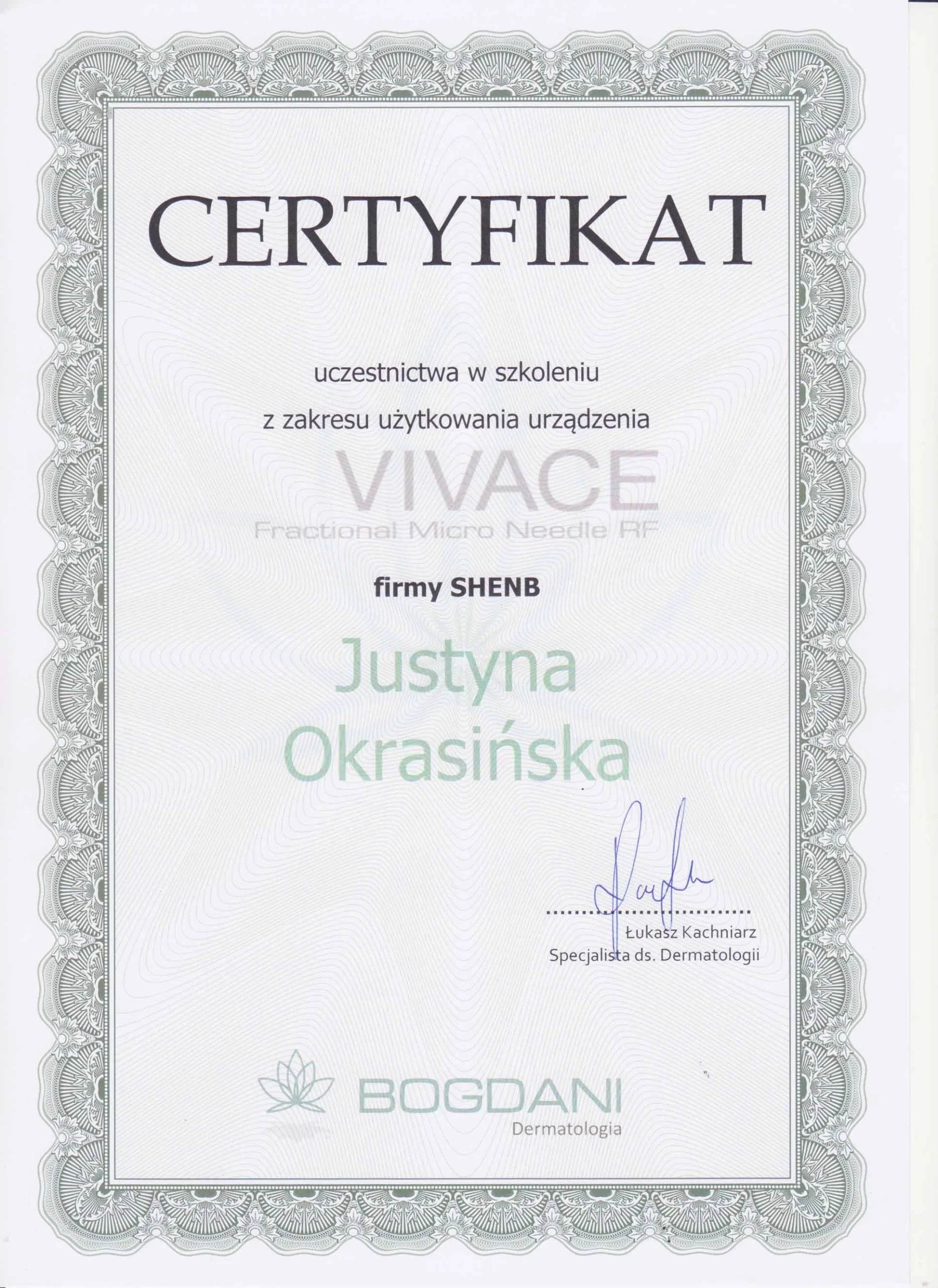Certyfikat Justyna Okrasińska - 11