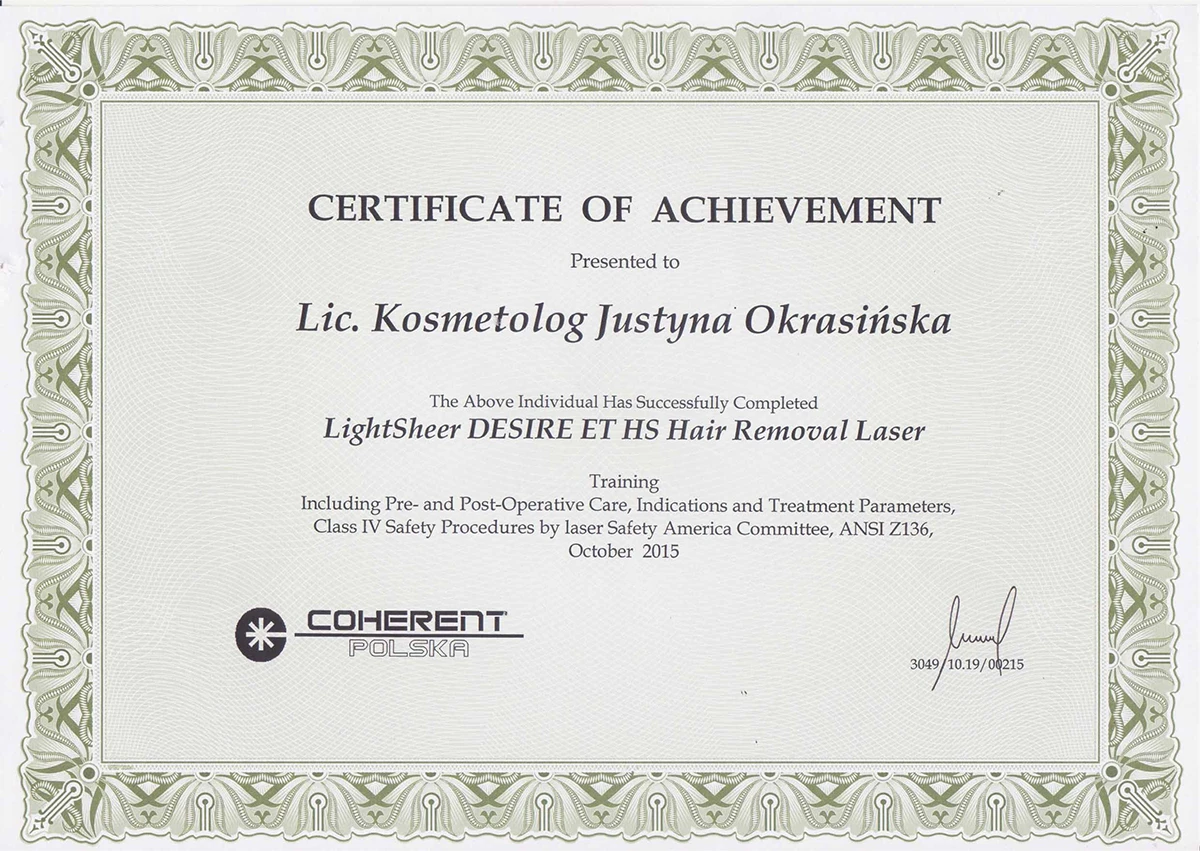 Certyfikat Justyna Okrasińska - 17