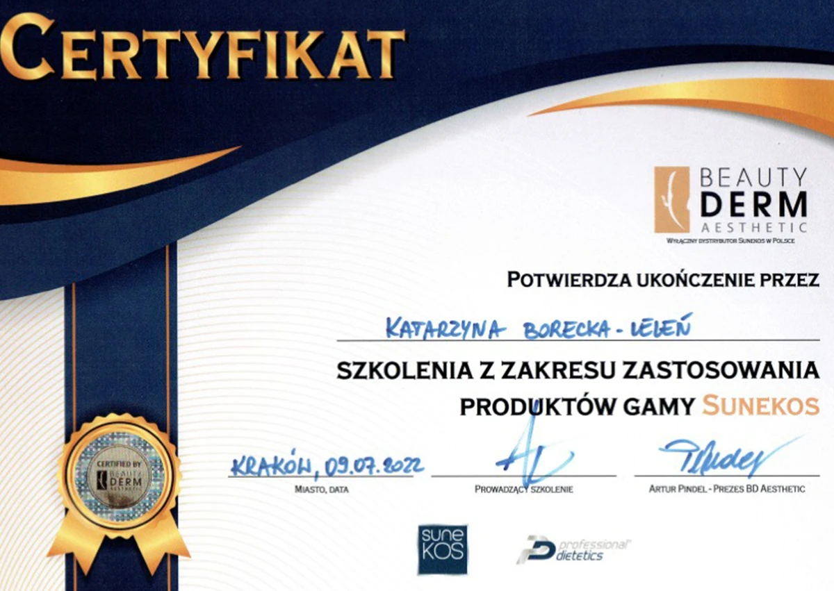 Certyfikat Katarzyba Borecka - Leleń - 16