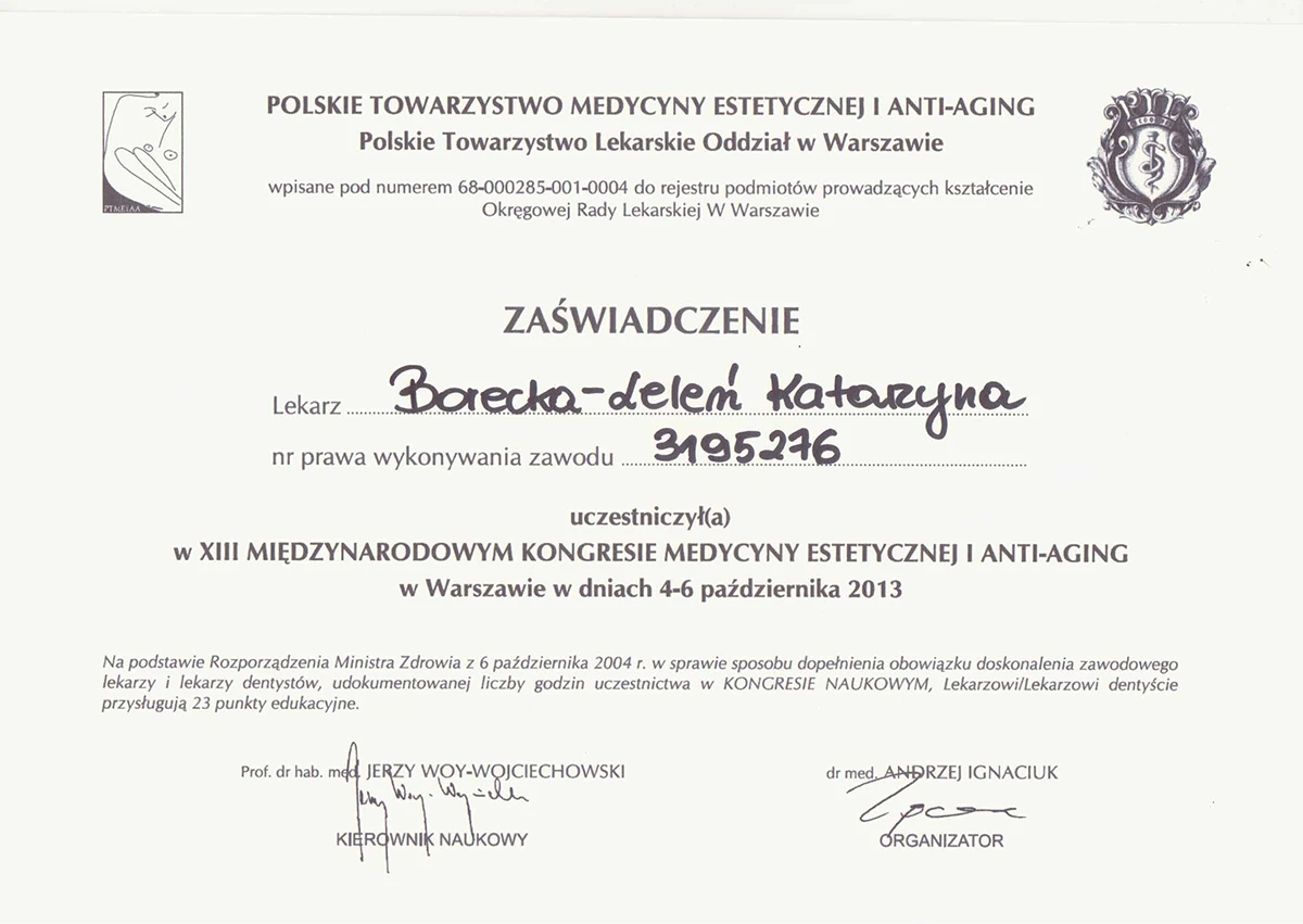 Certyfikat Katarzyba Borecka - Leleń - 17