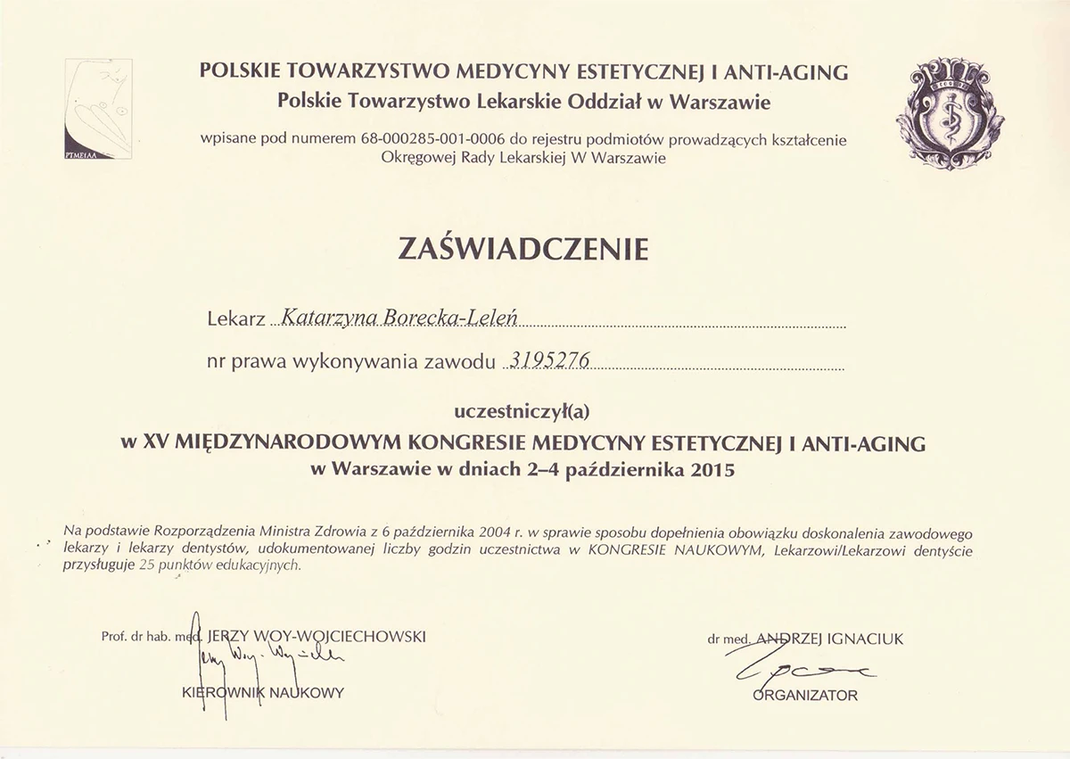 Certyfikat Katarzyba Borecka - Leleń - 19