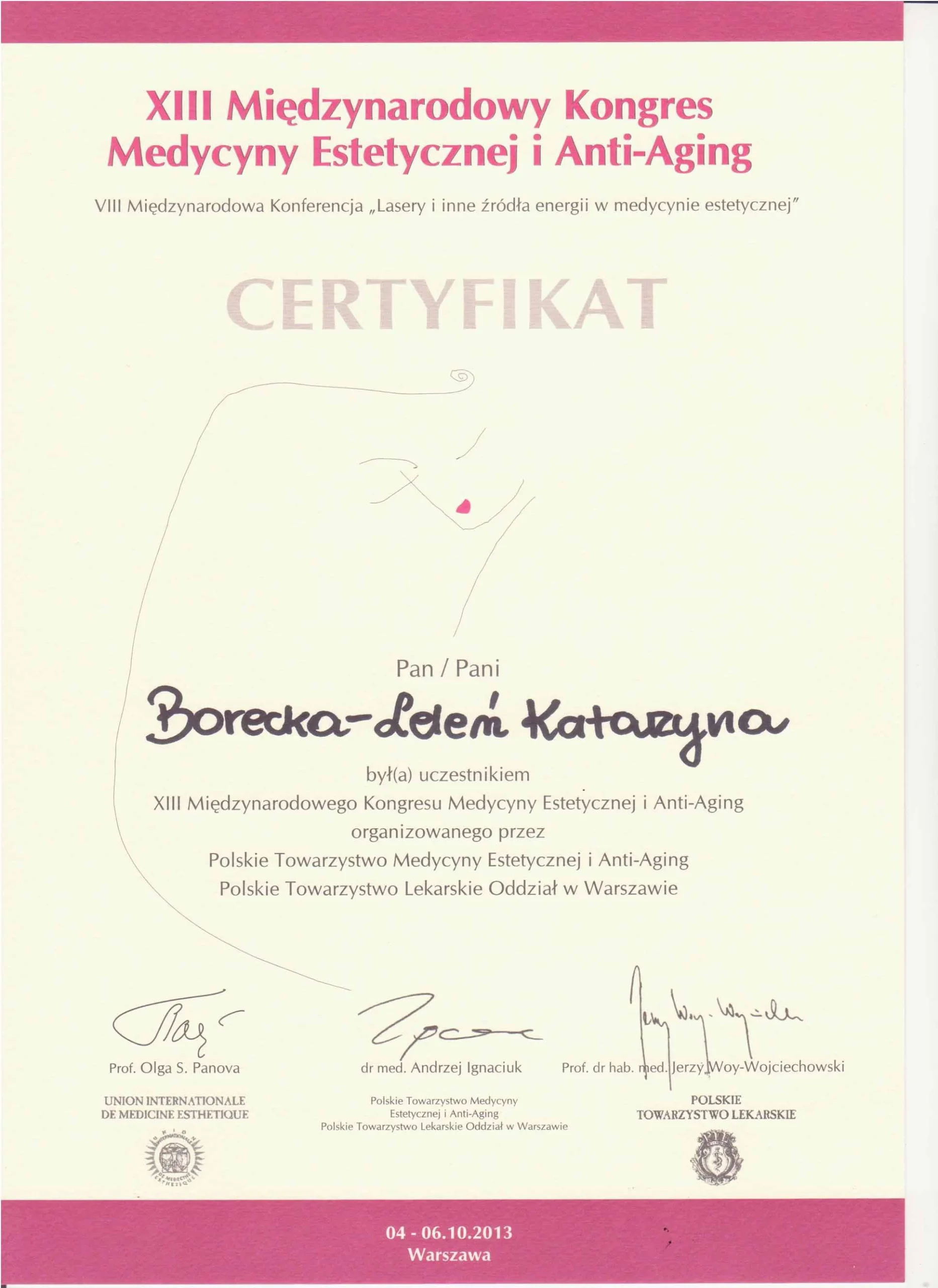Certyfikat Katarzyba Borecka - Leleń - 2