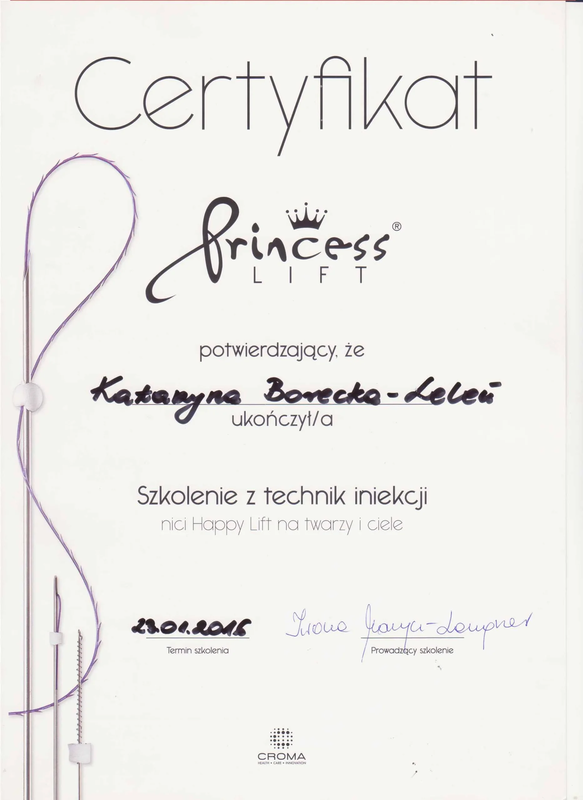 Certyfikat Katarzyba Borecka - Leleń - 6