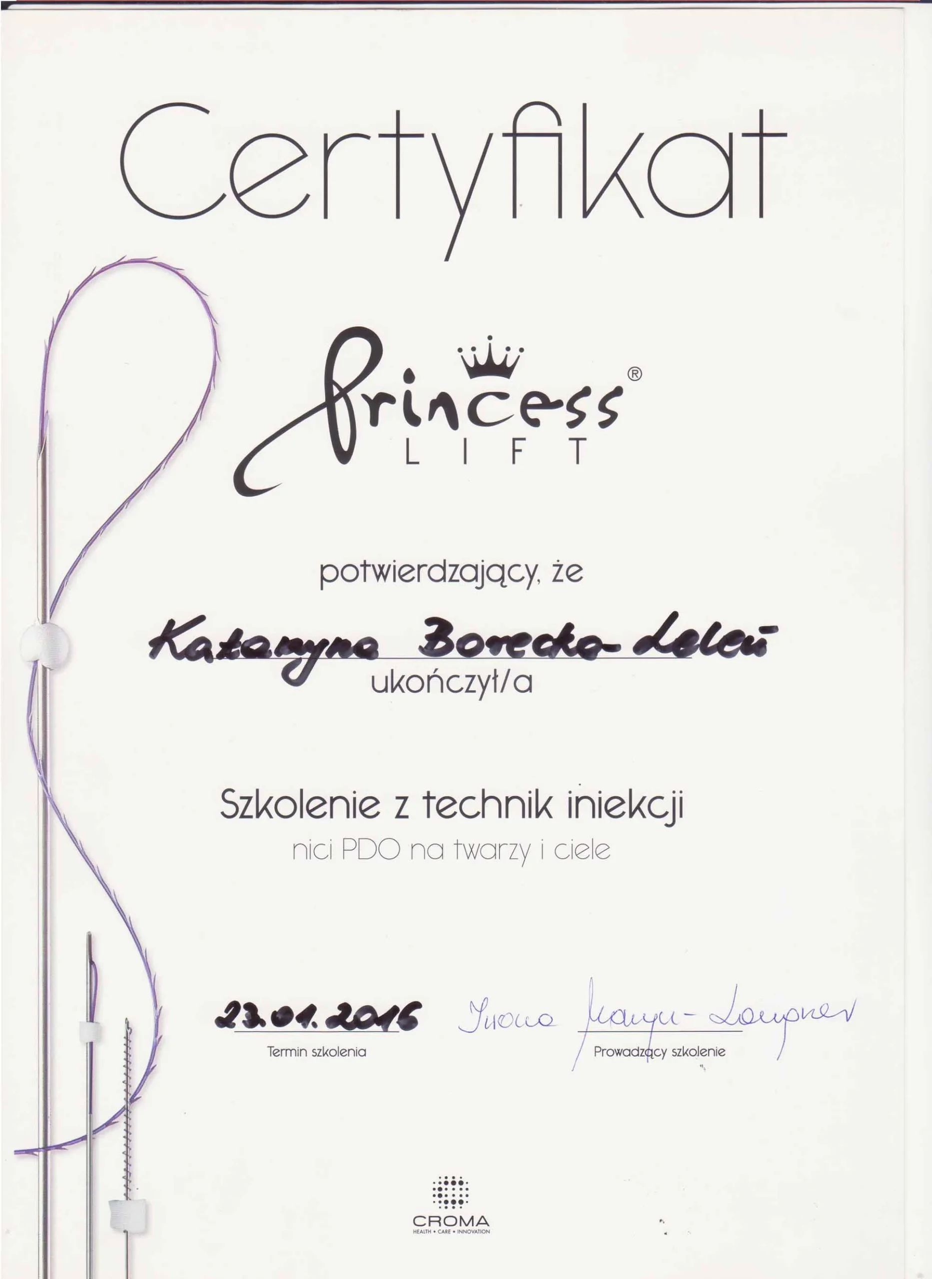 Certyfikat Katarzyba Borecka - Leleń - 7